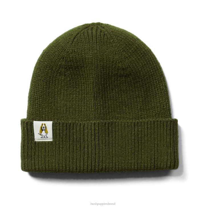 azeitona militar gorro de malha mulheres Hush Puppies gorro ZZ6R251 - Image 2