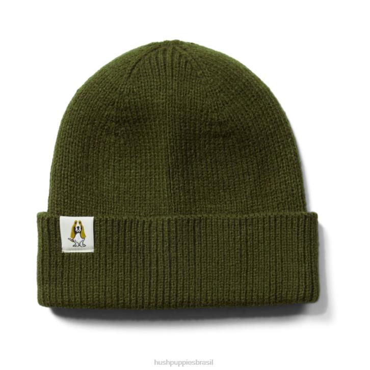 azeitona militar gorro de malha mulheres Hush Puppies gorro ZZ6R251 - Image 1