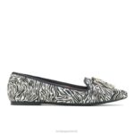 cabelo de bezerro zebra sapatilha sadie com borlas mulheres Hush Puppies escorregar em ZZ6R96