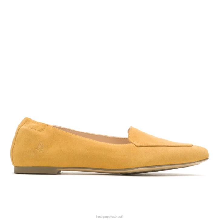 camurça amarela de verão ponta avelã plana mulheres Hush Puppies sapatos rasos ZZ6R57 - Image 2