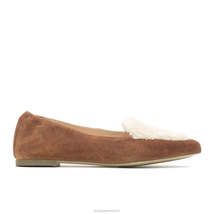 camurça bege ponta avelã plana mulheres Hush Puppies sapatos rasos ZZ6R66 - Image 2