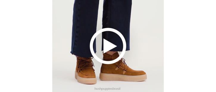 camurça conhaque bota de renda chukka bridget mulheres Hush Puppies bota ZZ6R176 - Image 8