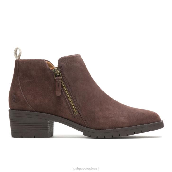 camurça marrom escuro bota hadley com zíper lateral mulheres Hush Puppies bota ZZ6R185 - Image 1