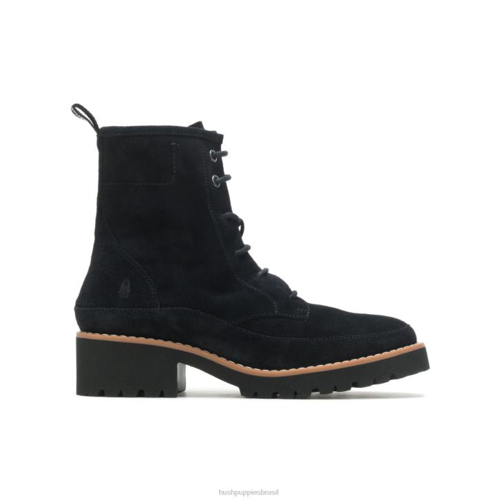 camurça preta ousada bota de renda amelia mulheres Hush Puppies bota ZZ6R175 - Image 2