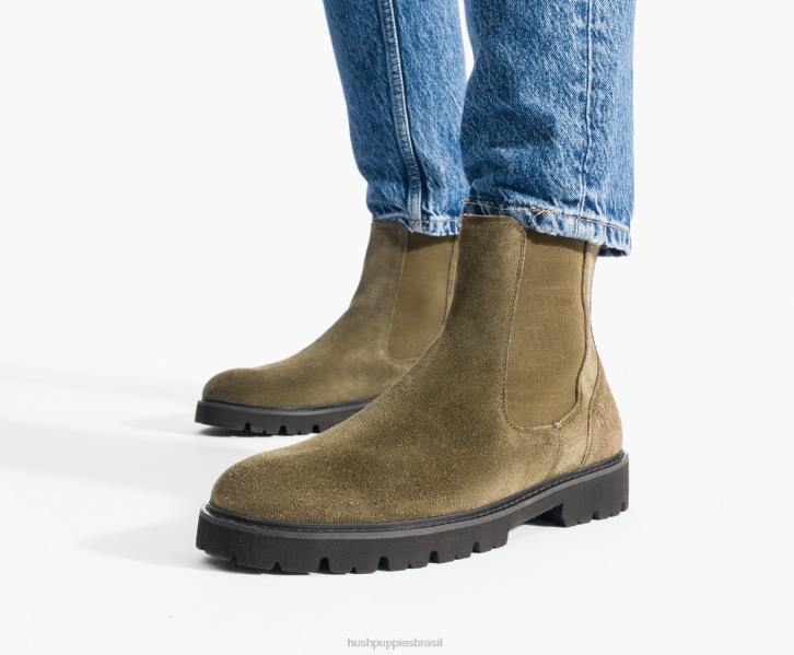 camurça verde-oliva profunda bota jude chelsea homens Hush Puppies bota ZZ6R267 - Image 8