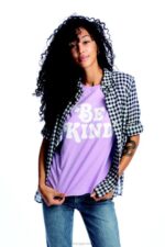 caramelo roxo seja gentil camiseta gráfica mulheres Hush Puppies Camisetas ZZ6R237
