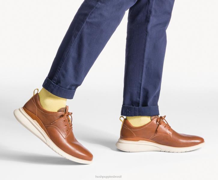 couro conhaque avanço com cordões oxford homens Hush Puppies Oxford ZZ6R288 - Image 3
