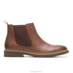 couro conhaque bota chelsea detroit homens Hush Puppies bota ZZ6R270