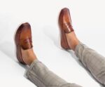 couro conhaque mocassim juliano homens Hush Puppies mocassim ZZ6R305 - Image 3