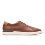 couro conhaque sapatilha de saúde homens Hush Puppies tênis ZZ6R324