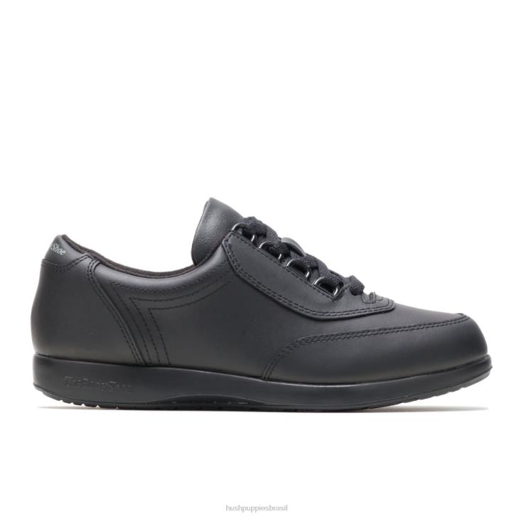 couro preto andador clássico mulheres Hush Puppies sapatos de caminhada ZZ6R235 - Image 2