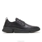 couro preto Bennet ponta de asa oxford homens Hush Puppies Oxford ZZ6R299