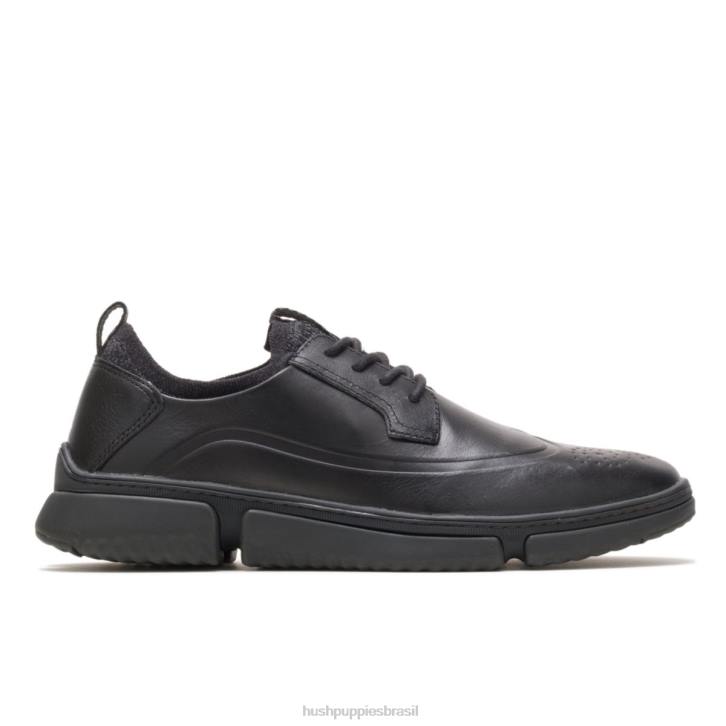 couro preto Bennet ponta de asa oxford homens Hush Puppies Oxford ZZ6R299 - Image 1