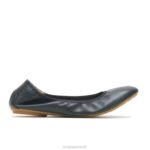 couro preto ousado balé casto plano 2 mulheres Hush Puppies balé plano ZZ6R73