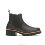 couro preto ousado bota amelia chelsea mulheres Hush Puppies bota ZZ6R161