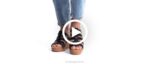 couro preto ousado sandália salgueiro mulheres Hush Puppies salto ZZ6R11 - Image 3