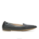 couro preto ponta avelã plana mulheres Hush Puppies sapatos rasos ZZ6R49 - Image 2