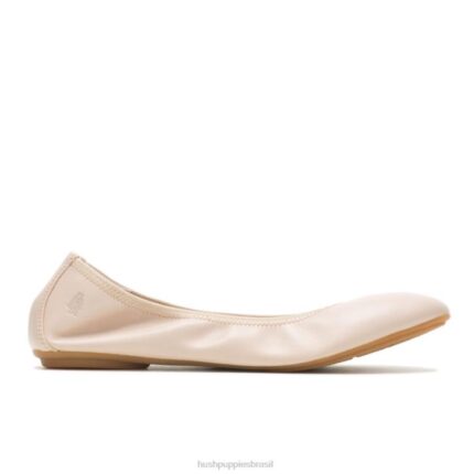 couro taupe claro balé casto plano 2 mulheres Hush Puppies balé plano ZZ6R84