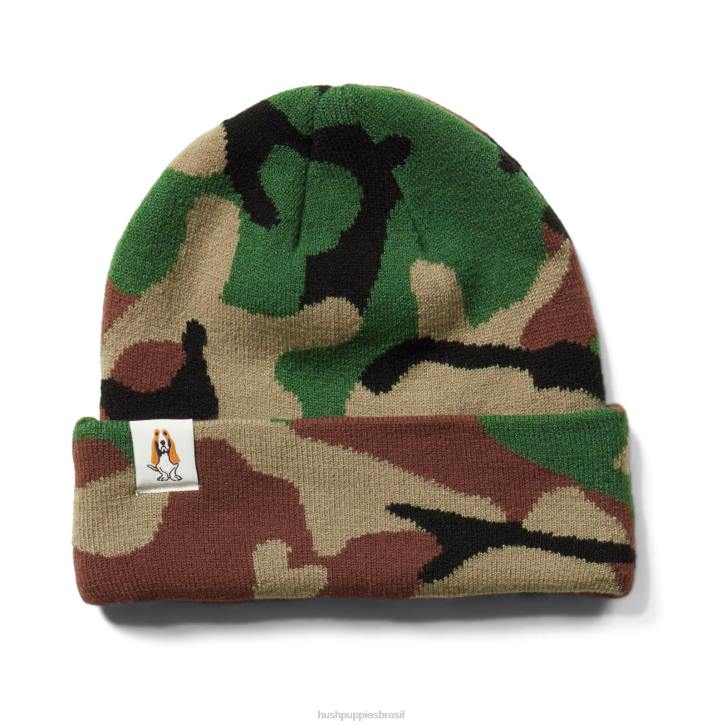 impressão de camuflagem gorro de malha mulheres Hush Puppies gorro ZZ6R254 - Image 2
