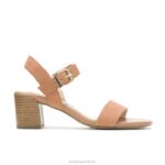 nubuck bronzeado do deserto sandália leila meia tira mulheres Hush Puppies salto ZZ6R33