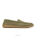 nubuck verde-oliva mocassim finley homens Hush Puppies mocassim ZZ6R314