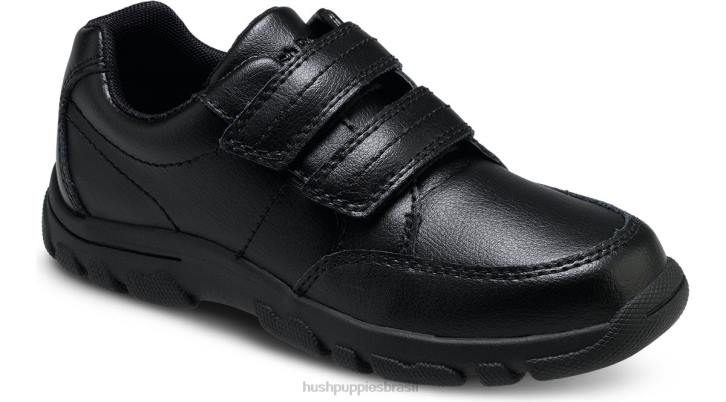 preto_big_kids_jace_hook_loop_garoto_hush_puppies_sapato_zz6r375.jpg preto big kid's jace hook & loop garoto Hush Puppies sapato ZZ6R375 - Image 1