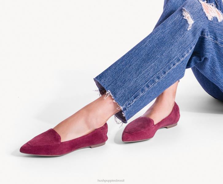 réptil preto ponta avelã plana mulheres Hush Puppies sapatos rasos ZZ6R67 - Image 8