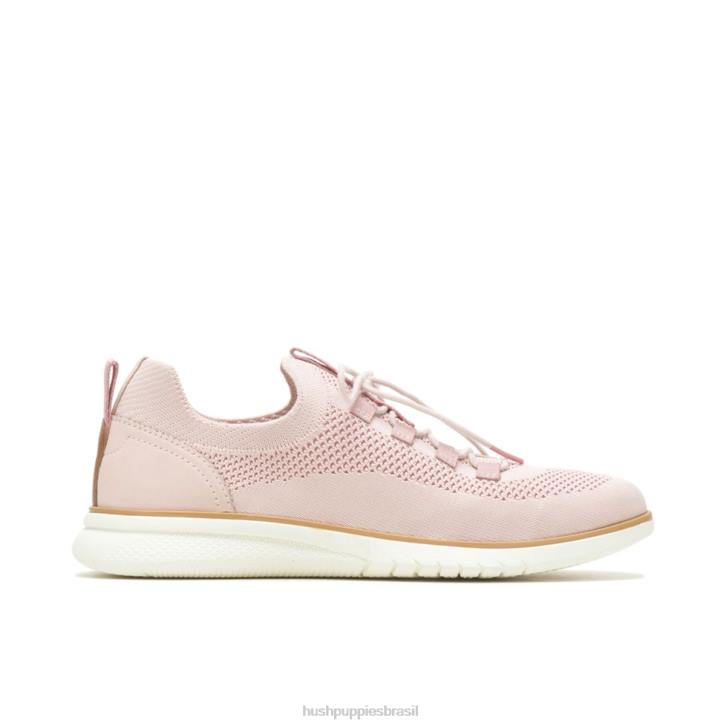 rosa empoeirado sapatilha com cadarço em tricô avançado mulheres Hush Puppies tênis ZZ6R109 - Image 1