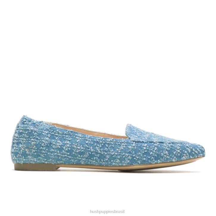 tecido jeans ponta avelã plana mulheres Hush Puppies sapatos rasos ZZ6R54 - Image 1