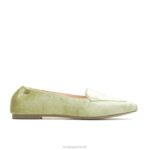veludo verde musgo ponta avelã plana mulheres Hush Puppies sapatos rasos ZZ6R60
