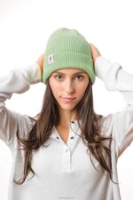 verde sábio claro gorro de malha mulheres Hush Puppies gorro ZZ6R258 - Image 3