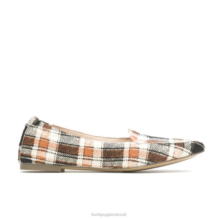 xadrez retrô ponta avelã plana mulheres Hush Puppies sapatos rasos ZZ6R61 - Image 1