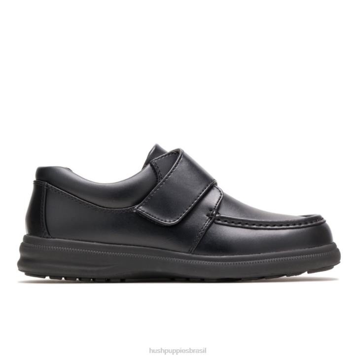 couro preto gil homens Hush Puppies sapatos de caminhada ZZ6R358