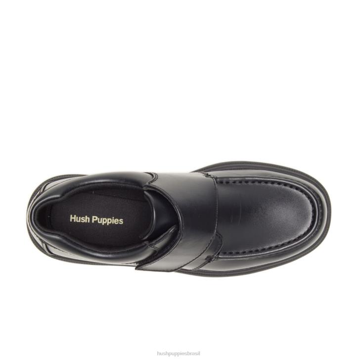 couro preto gil homens Hush Puppies sapatos de caminhada ZZ6R358