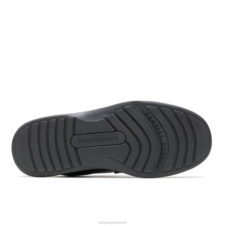 couro preto gus homens Hush Puppies sapatos de caminhada ZZ6R359