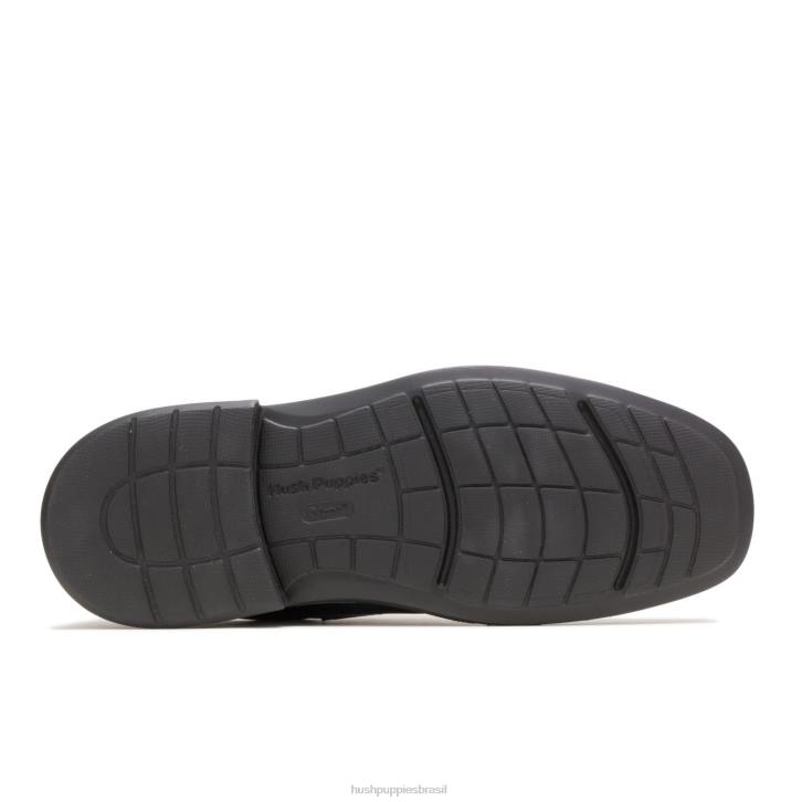 couro preto peri funil homens Hush Puppies sapatos de caminhada ZZ6R362
