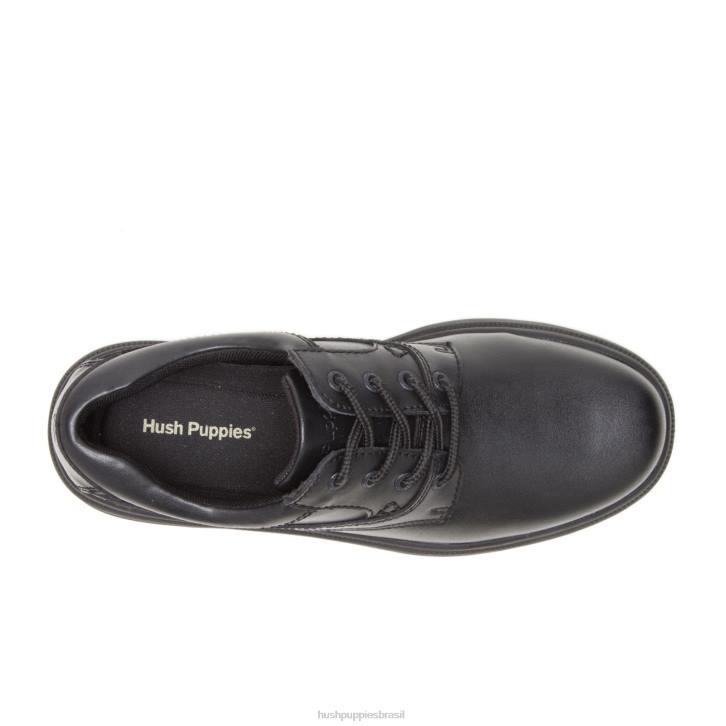 couro preto vale homens Hush Puppies sapatos de caminhada ZZ6R361