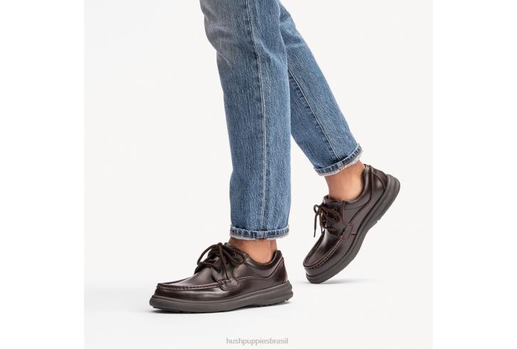 pull-up de couro marrom escuro gus homens Hush Puppies sapatos de caminhada ZZ6R360