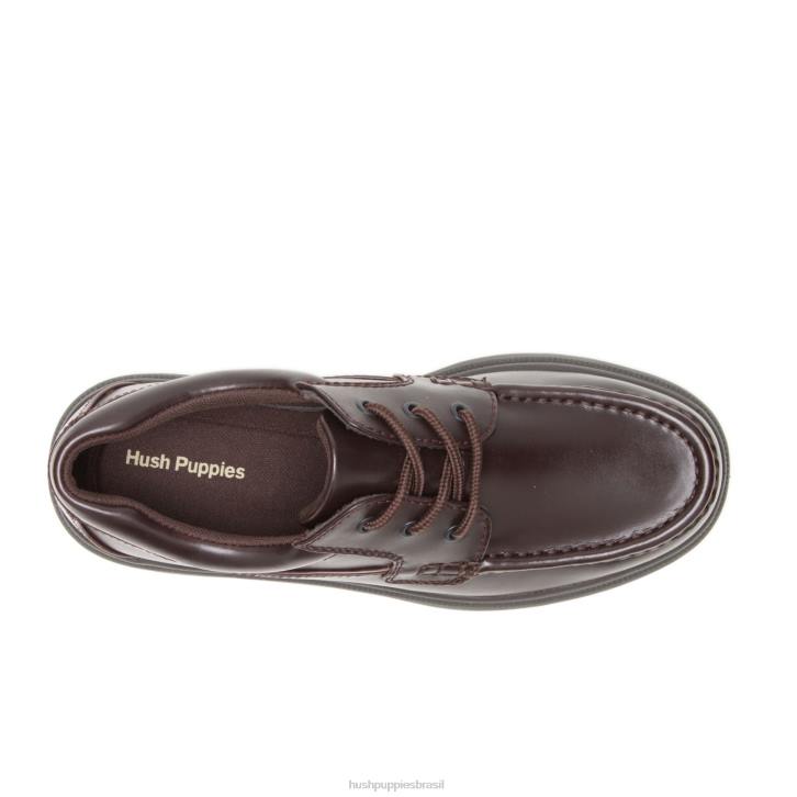 pull-up de couro marrom escuro gus homens Hush Puppies sapatos de caminhada ZZ6R360