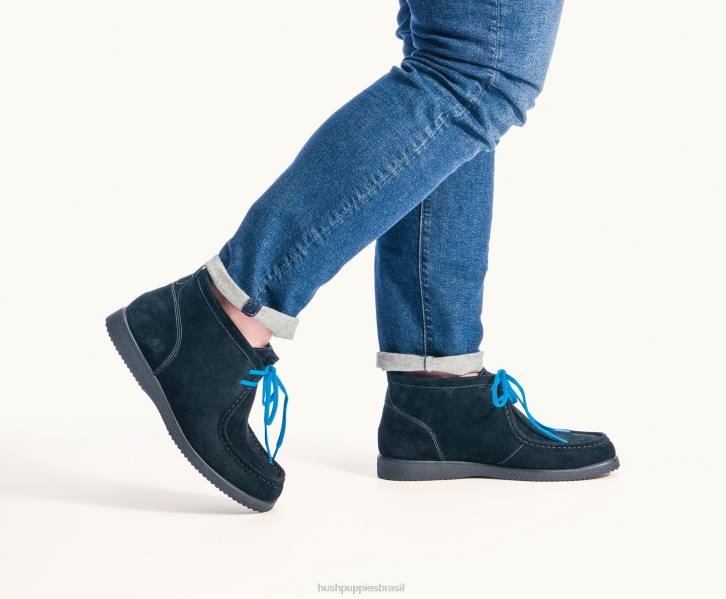 Camurça preta ponte 4 homens Hush Puppies bota ZZ6R279