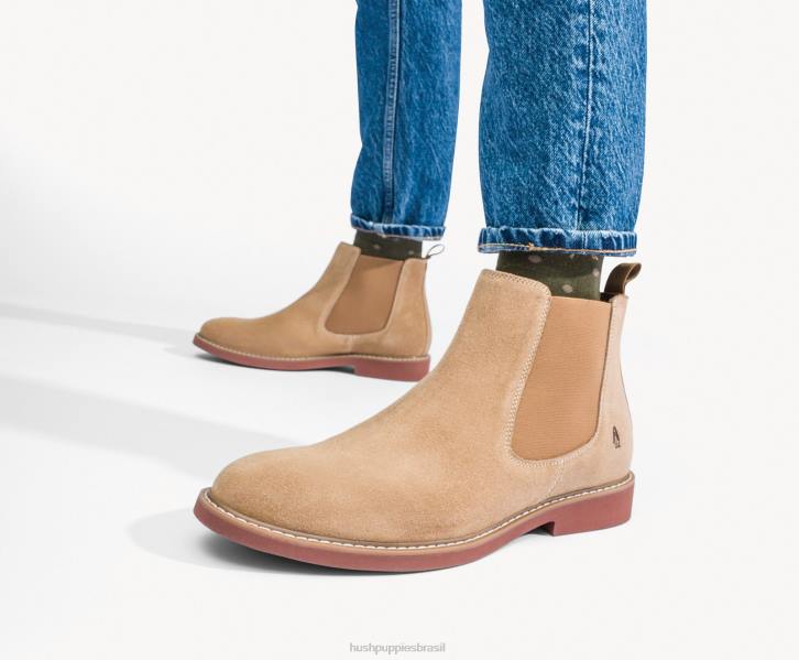 camurça castanha bota chelsea detroit homens Hush Puppies bota ZZ6R266