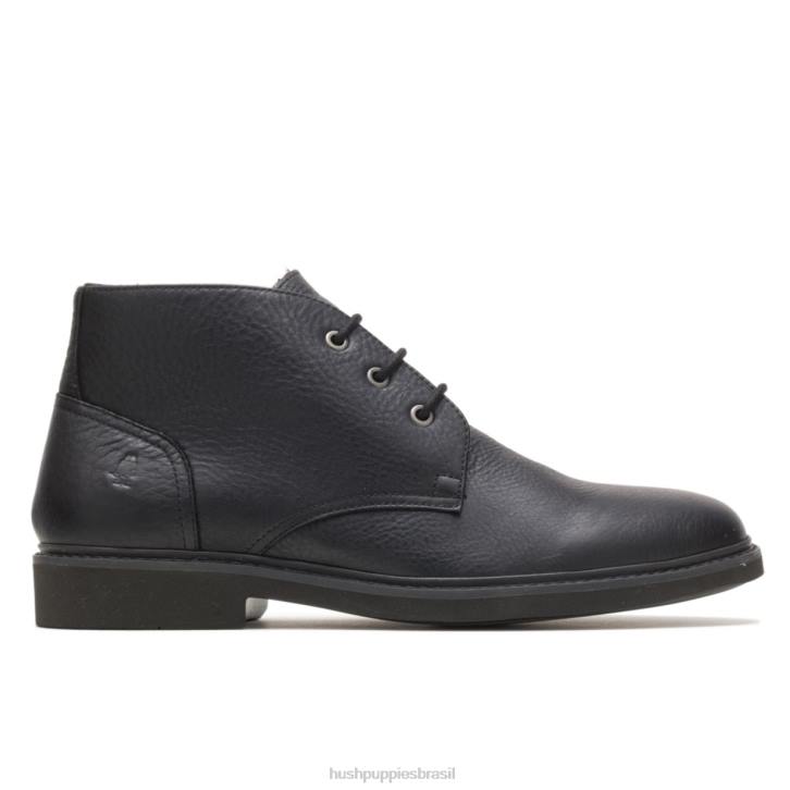 couro preto chukka detroit homens Hush Puppies bota ZZ6R272