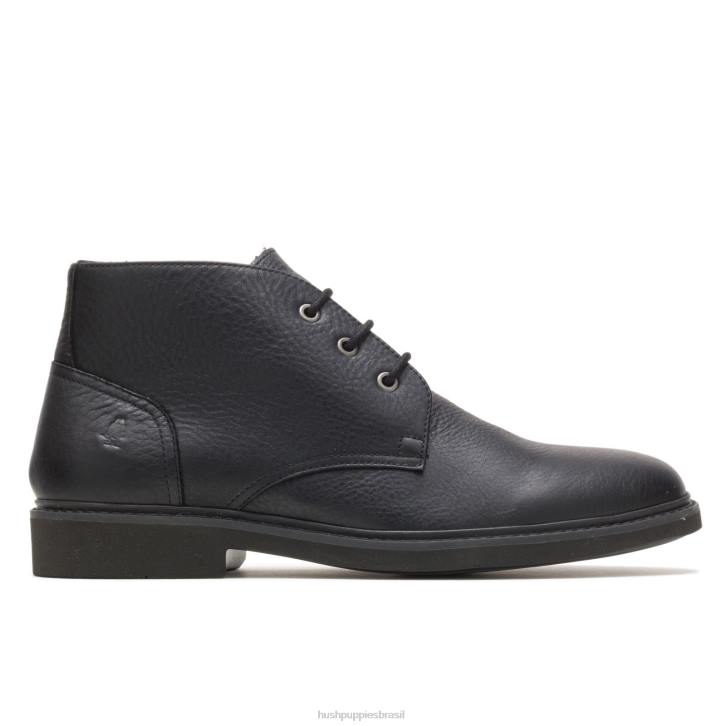 couro preto chukka detroit homens Hush Puppies bota ZZ6R272