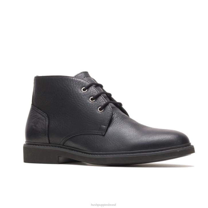 couro preto chukka detroit homens Hush Puppies bota ZZ6R272