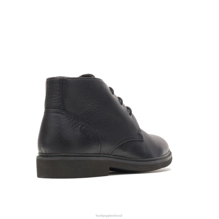 couro preto chukka detroit homens Hush Puppies bota ZZ6R272
