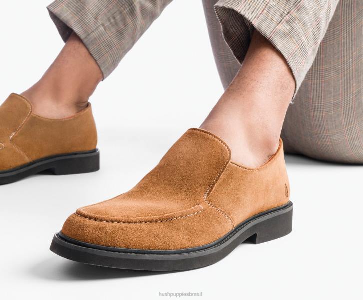 camurça castanha escura conde vadio homens Hush Puppies mocassim ZZ6R308