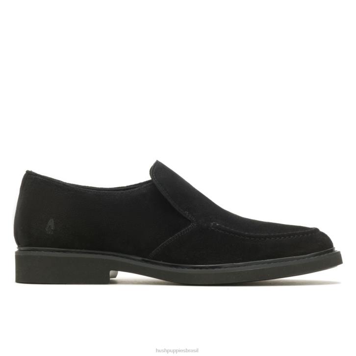 camurça preta ousada conde vadio homens Hush Puppies mocassim ZZ6R309