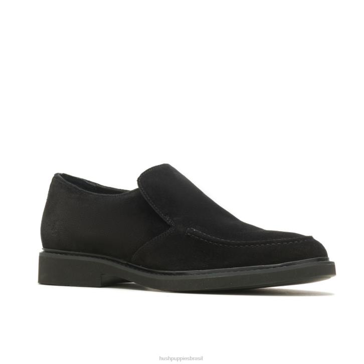 camurça preta ousada conde vadio homens Hush Puppies mocassim ZZ6R309