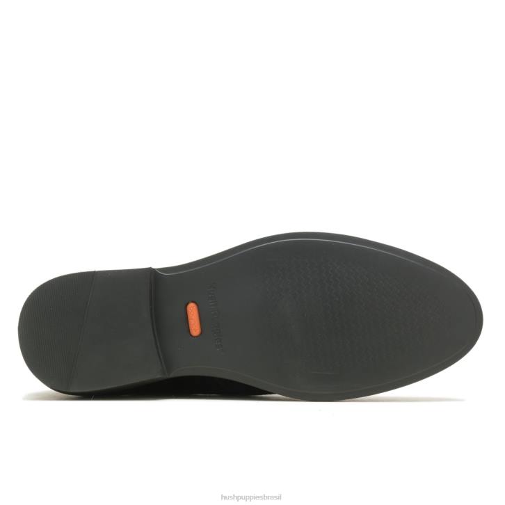 camurça preta ousada conde vadio homens Hush Puppies mocassim ZZ6R309