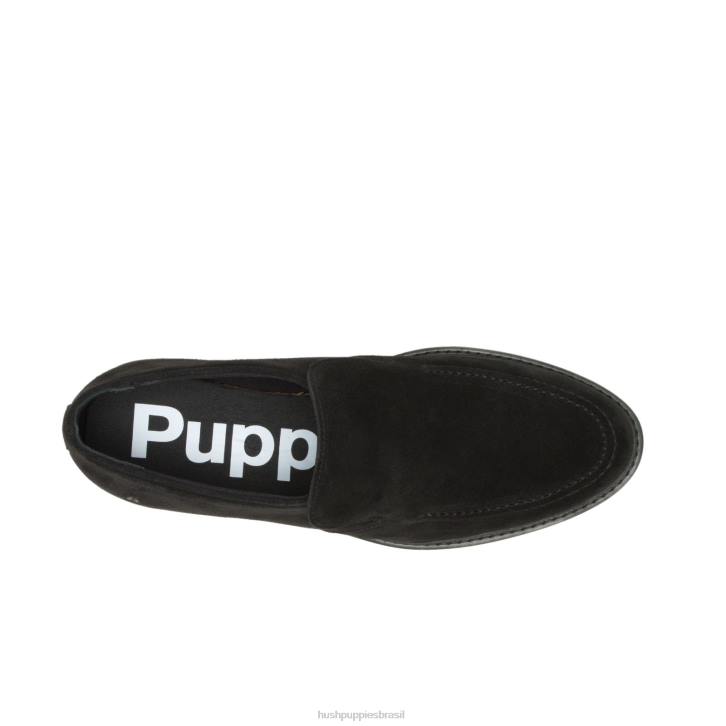 camurça preta ousada conde vadio homens Hush Puppies mocassim ZZ6R309